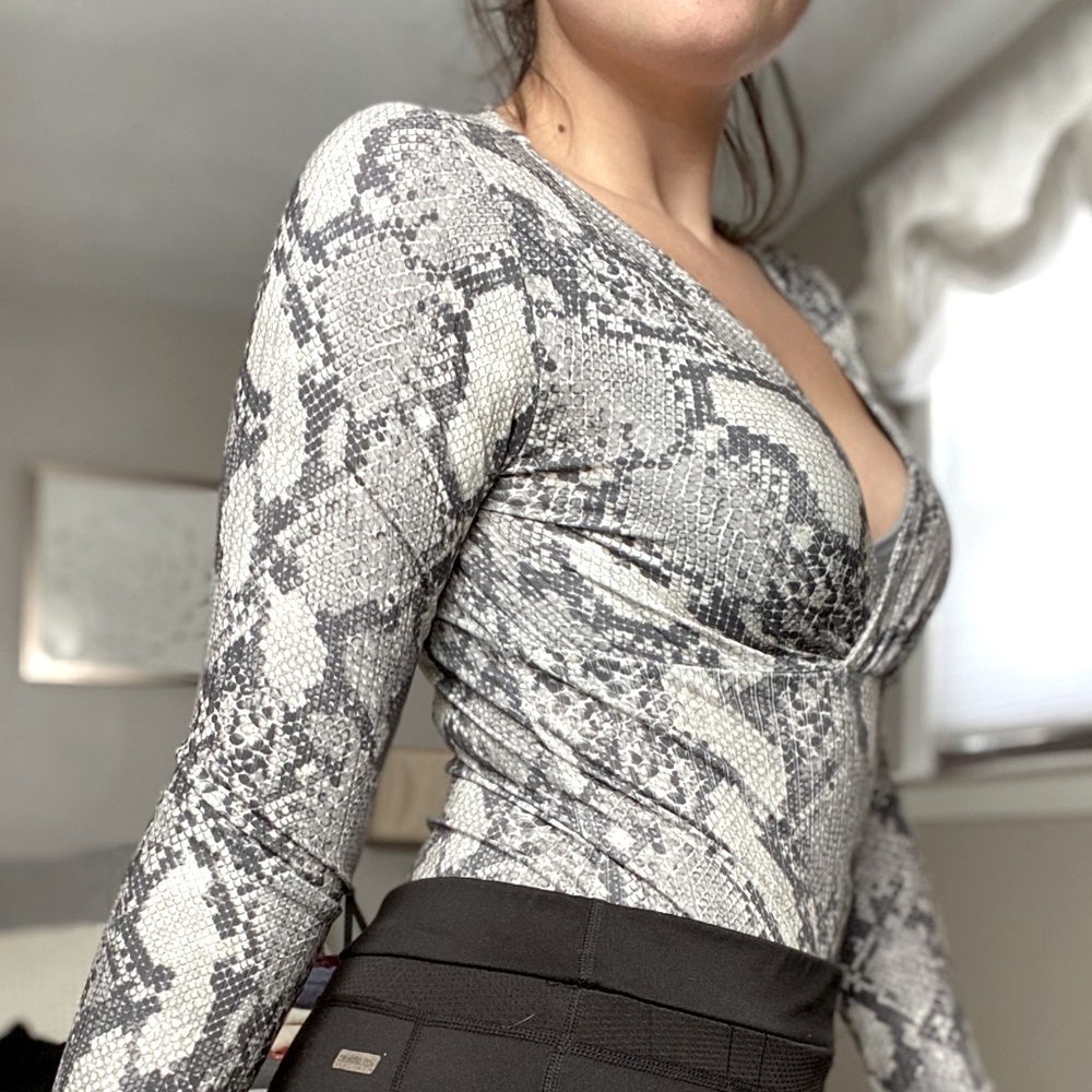H&M Snakeskin Bodysuit Clip Bottom